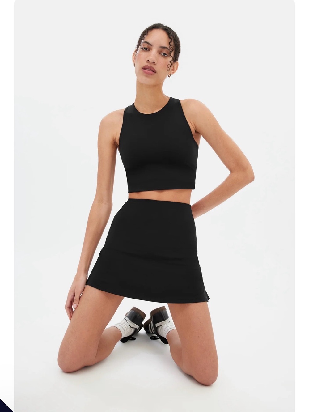 girlfriend collective Black Athletic Skort